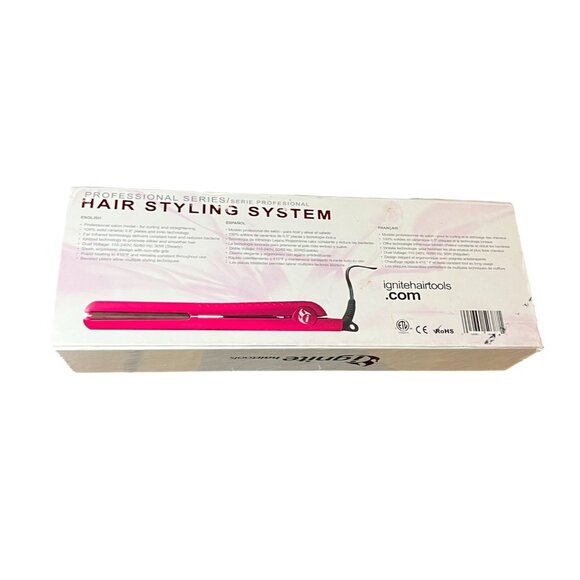 Ignite Pro 0.5" Ceramic Hair Straightener Ionic Far Infrared Silk Glide Plates - Picture 5 of 5